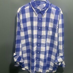Blue Plaid XL American Eagle Button-Down